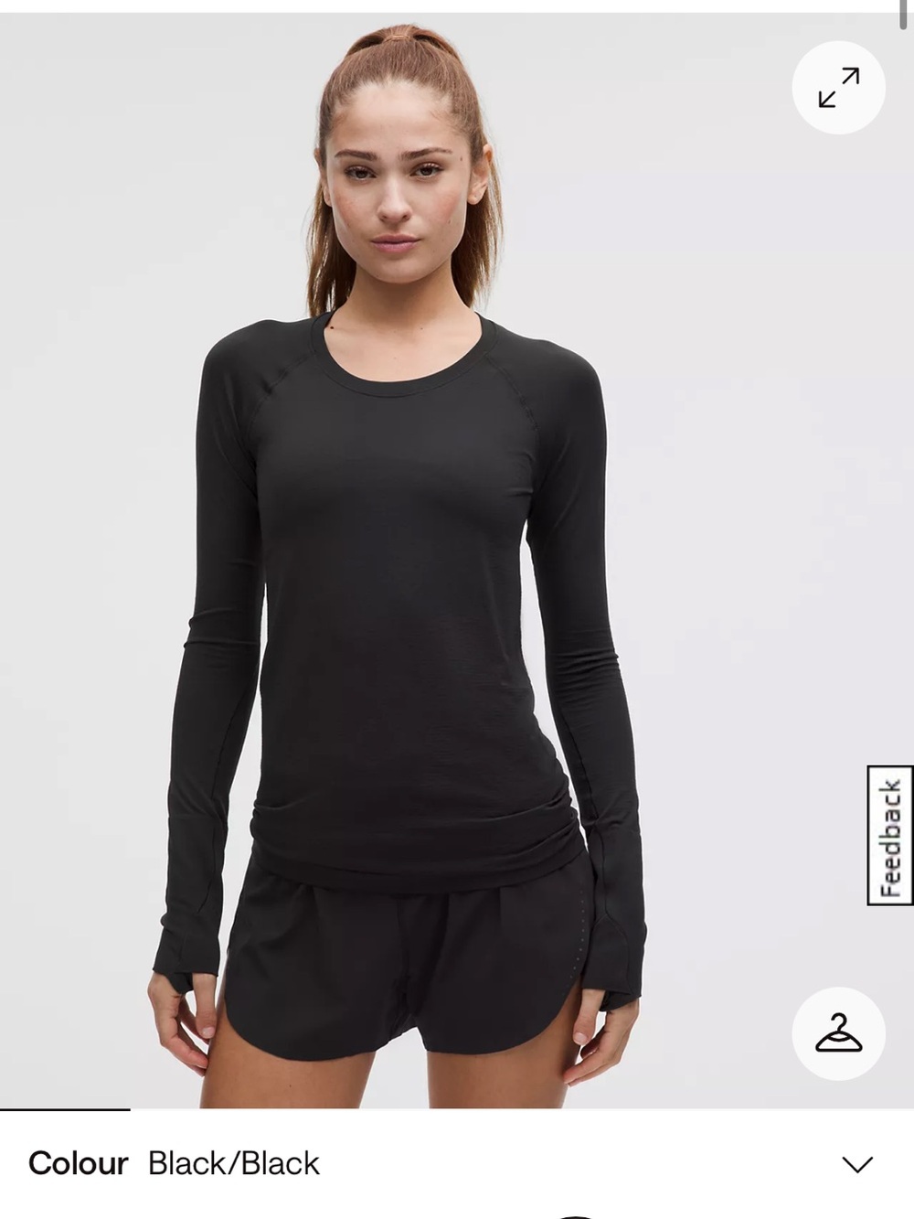 lululemon athletica Black Long-Sleeve Crew Top